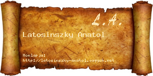 Latosinszky Anatol névjegykártya